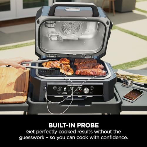 Ninja Woodfire Pro Connect XL Electric BBQ Grill, Blue & Black OG901UKAMZ