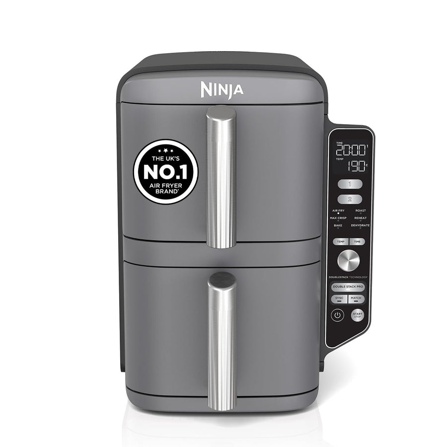 Ninja Double Stack XL 9.5L Air Fryer, 2 Drawers, Grey SL400UK